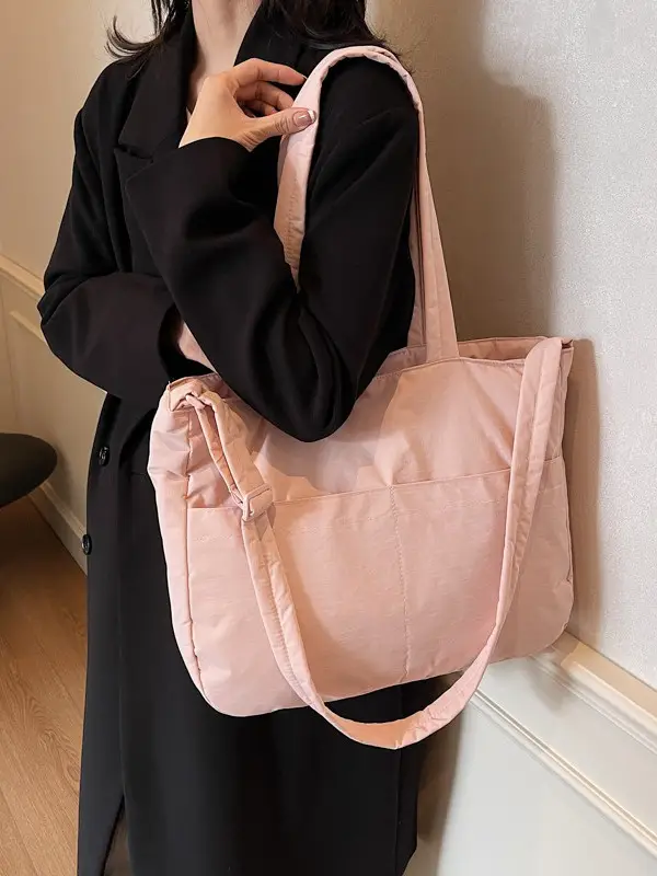 Light Pink Crossbody Tote Bag for Women Autumn Winter - Image 11