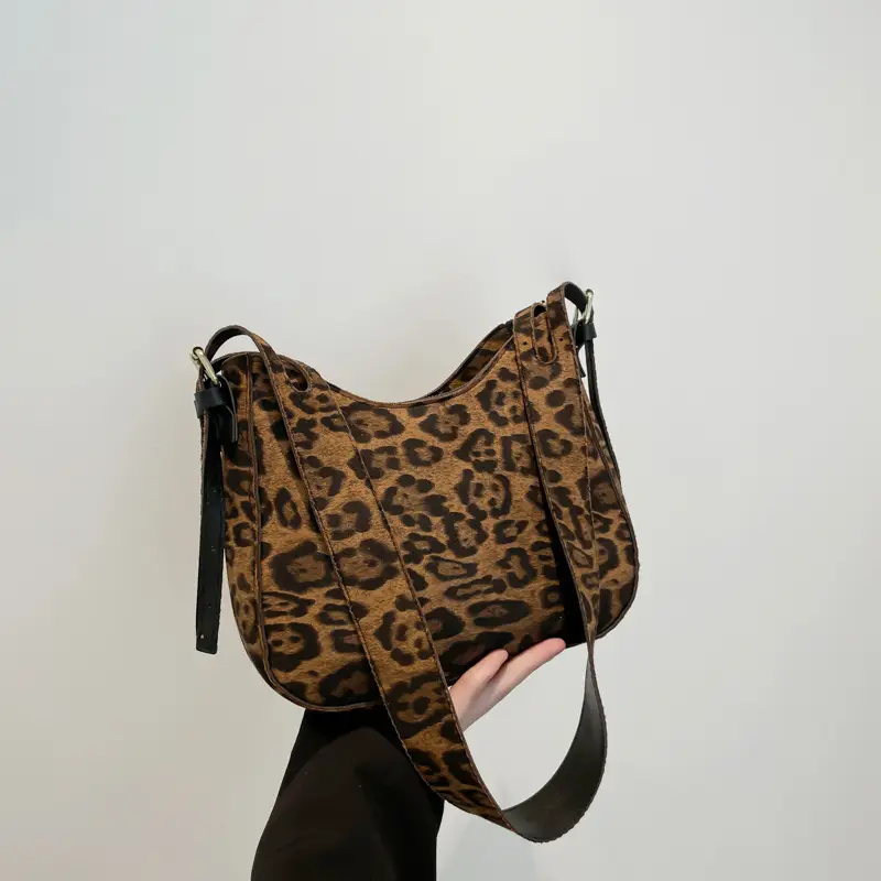 Leopard Print Women's Shoulder Bag 2024 Winter