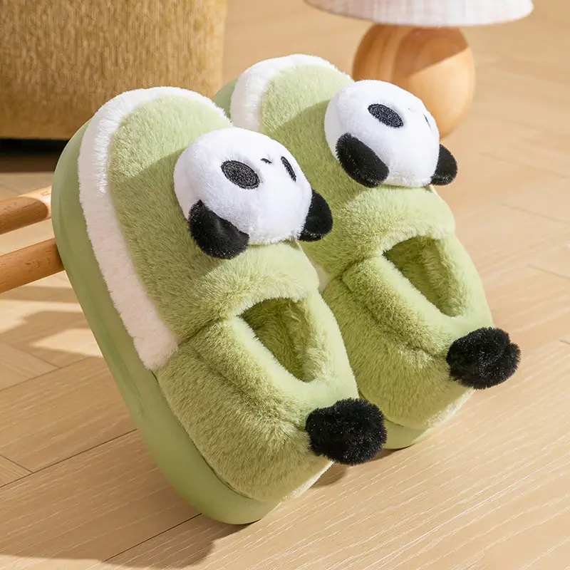 Autumn and winter cotton shoes women's moon thick bottom cute panda couples home shoes warm thick indoor Mao Mao cotton shoes wholesale - Image 6