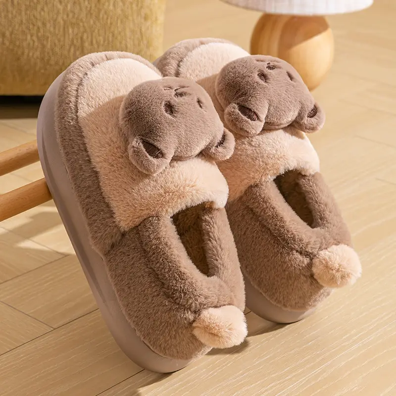 Autumn and winter cotton shoes women's moon thick bottom cute panda couples home shoes warm thick indoor Mao Mao cotton shoes wholesale - Image 2