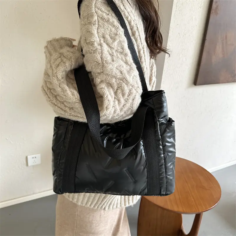 Black Korean Style Rhomboid Tote Bag for Women - Image 6