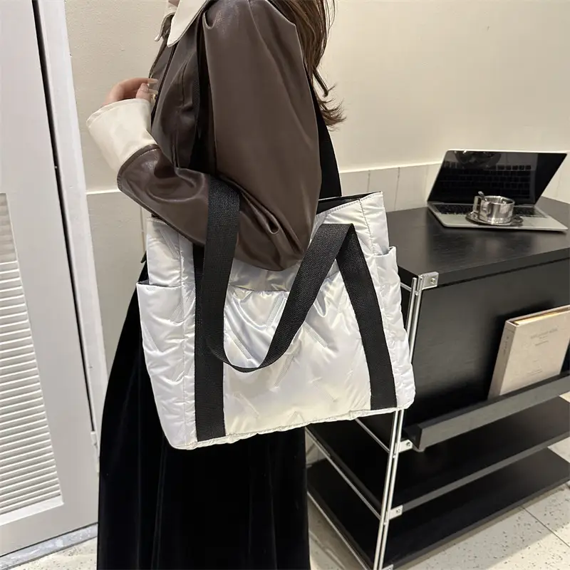 Black Korean Style Rhomboid Tote Bag for Women - Image 8