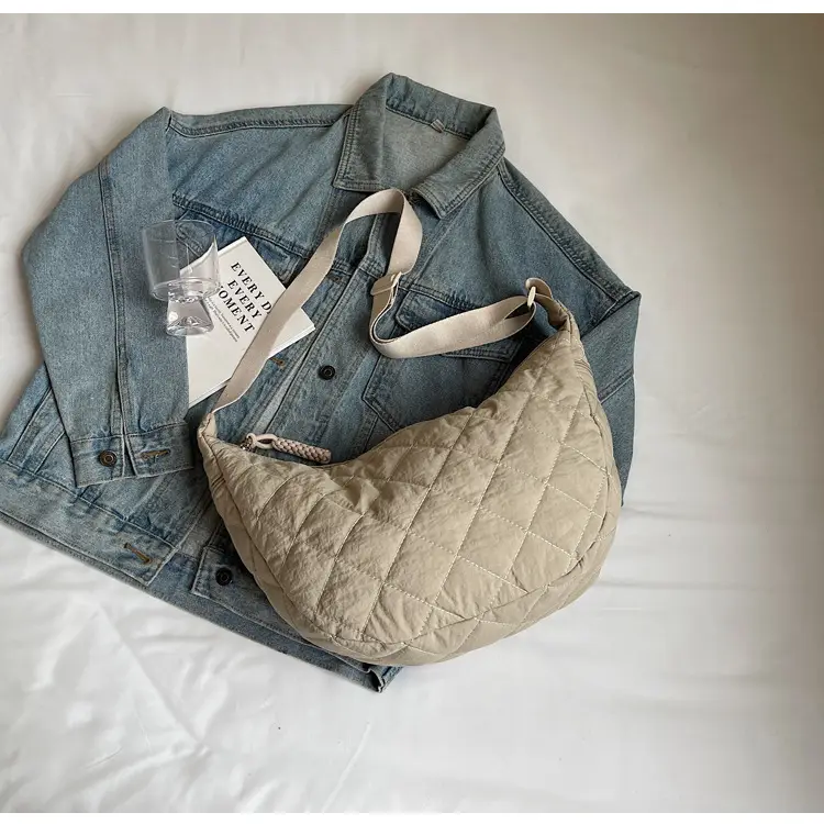 Vintage Quilted Shoulder Bag Olive Green Large Capacity — feature 26