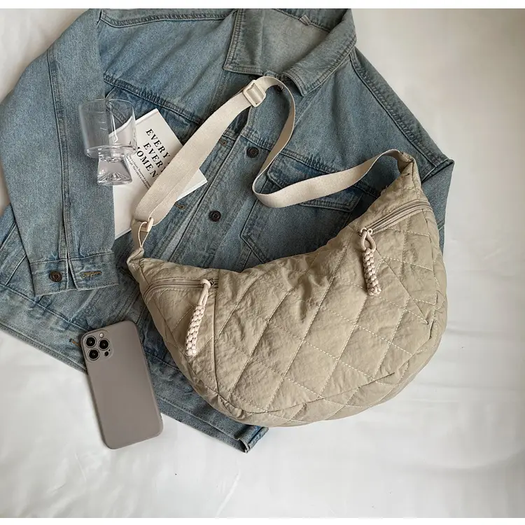 Vintage Quilted Shoulder Bag Olive Green Large Capacity — feature 29