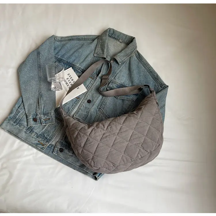 Vintage Quilted Shoulder Bag Olive Green Large Capacity — feature 32