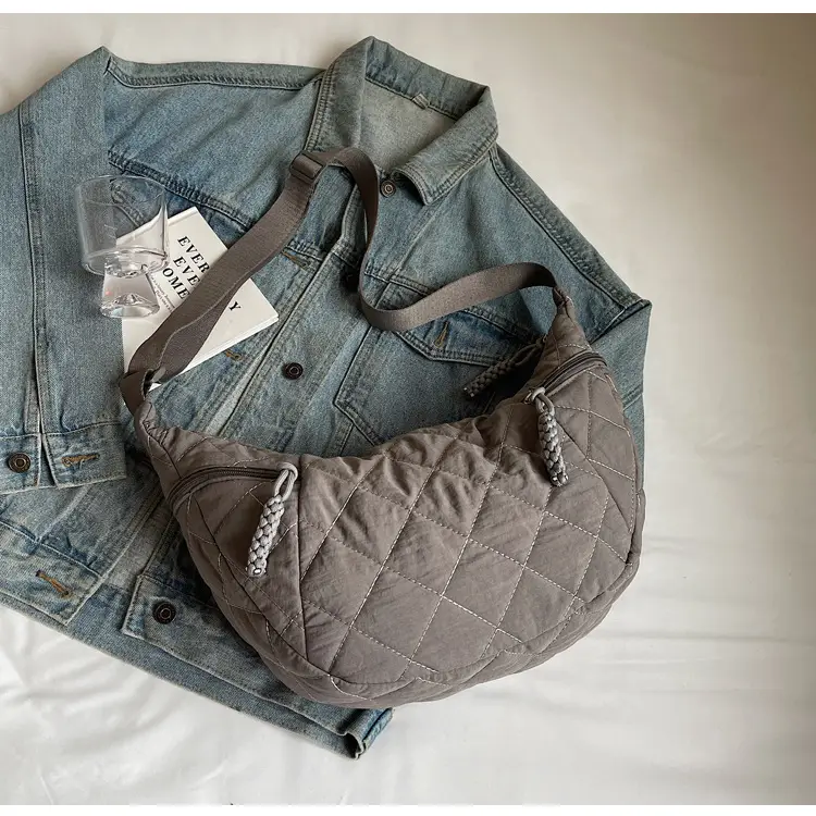 Vintage Quilted Shoulder Bag Olive Green Large Capacity — feature 34