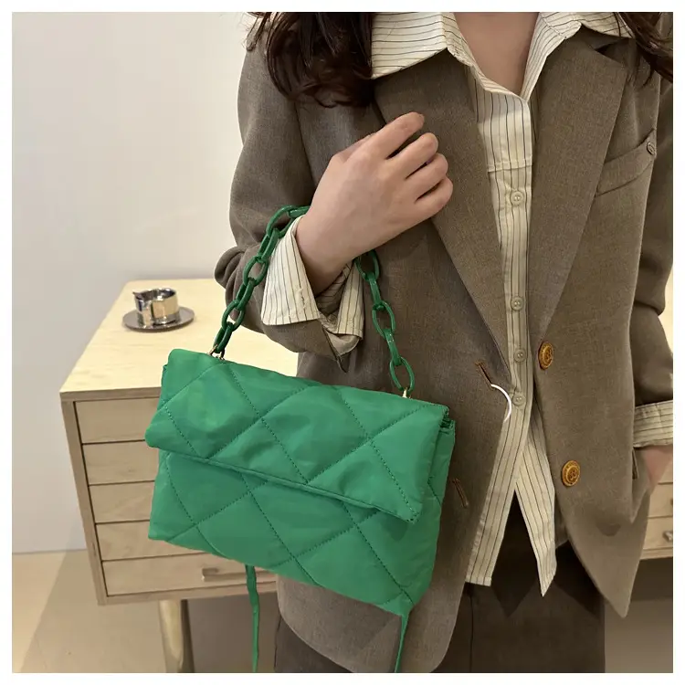 Winter Shoulder Bag Women's Purple Rhombic Crossbody — feature 20