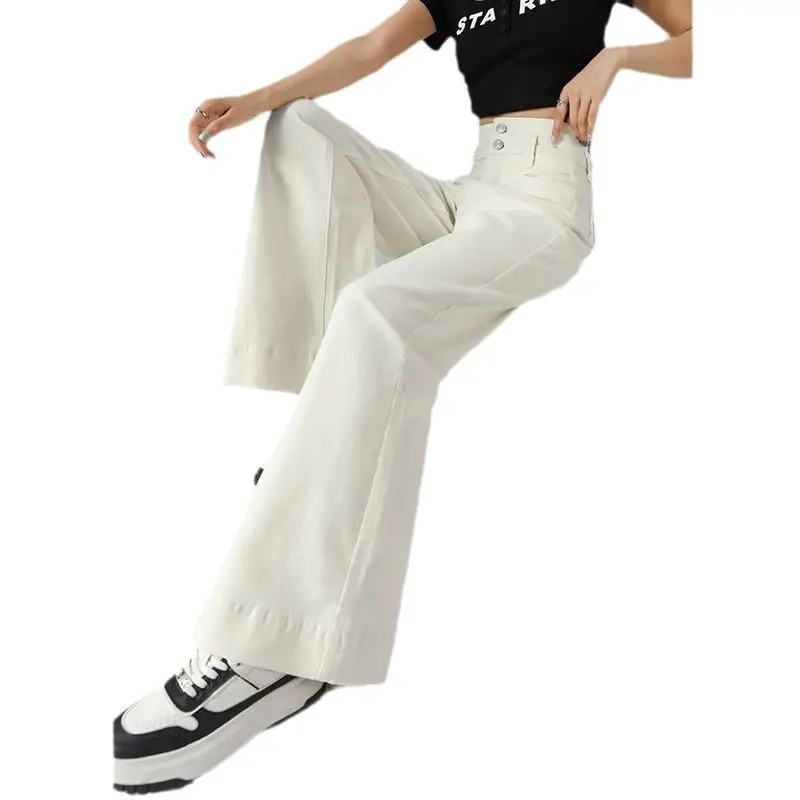 Women Wide Leg Jeans New Style 2024 White