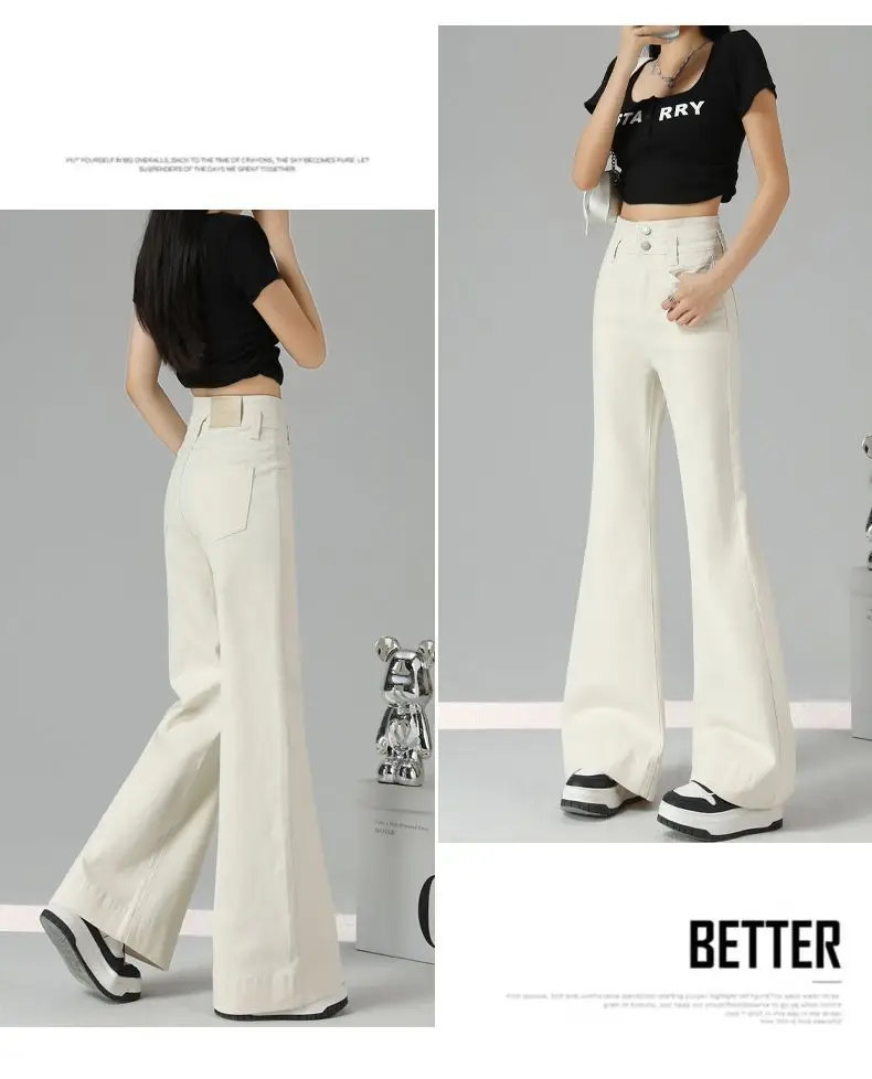 Women Wide Leg Jeans New Style 2024 White — feature 16