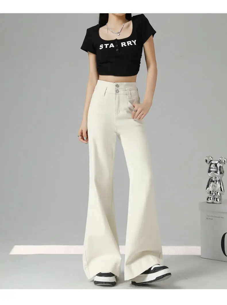 Women Wide Leg Jeans New Style 2024 White — feature 17