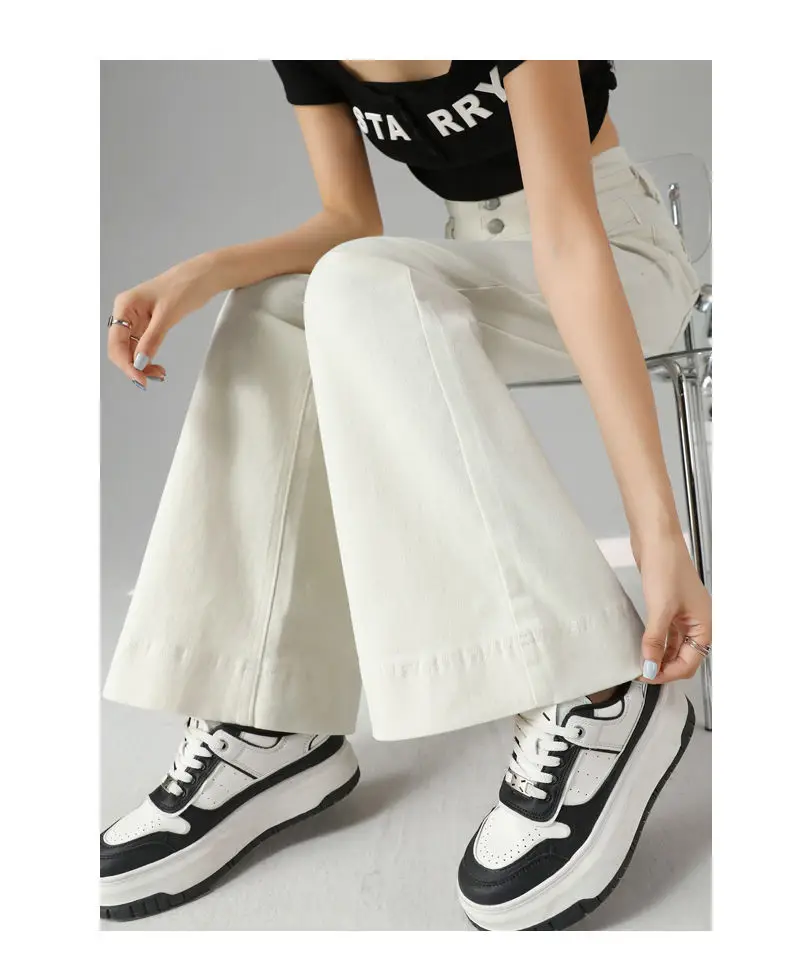 Women Wide Leg Jeans New Style 2024 White — feature 18