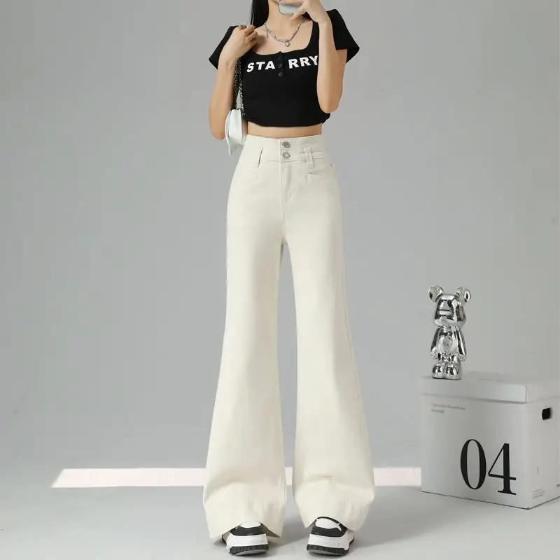 Women Wide Leg Jeans New Style 2024 White