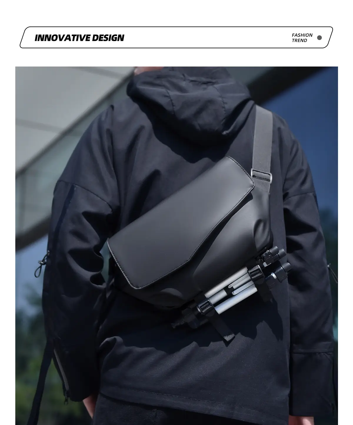 Men's Blue Crossbody Cycling Backpack — feature 4