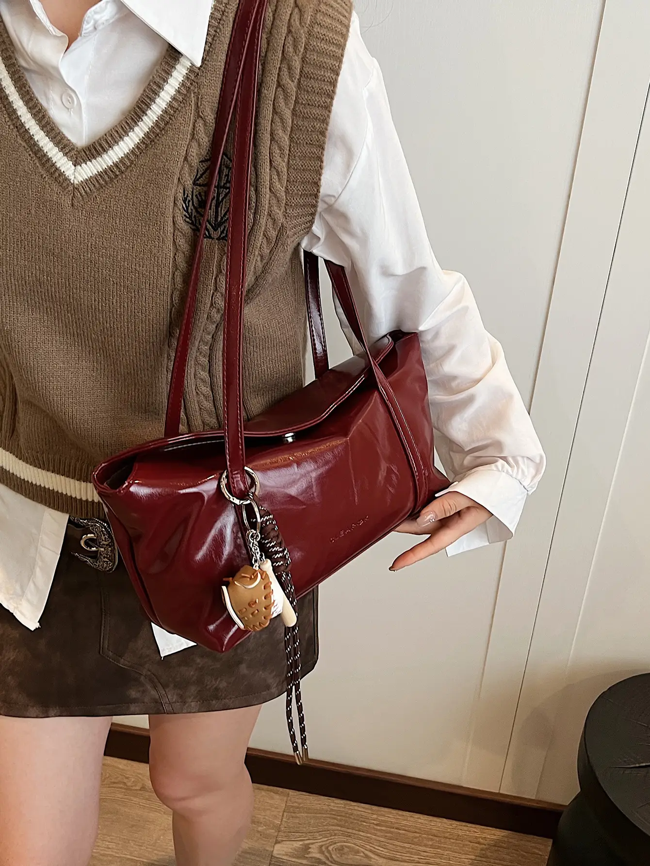 Black Korean Underarm Bag for Women 2024 - Image 8