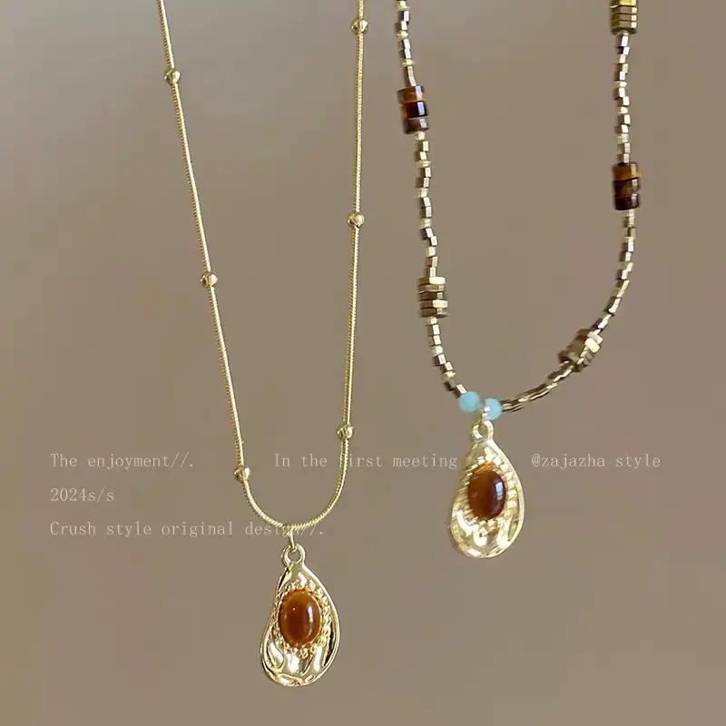 Maillard Tiger Eye Necklace for Women Autumn Winter - Image 5