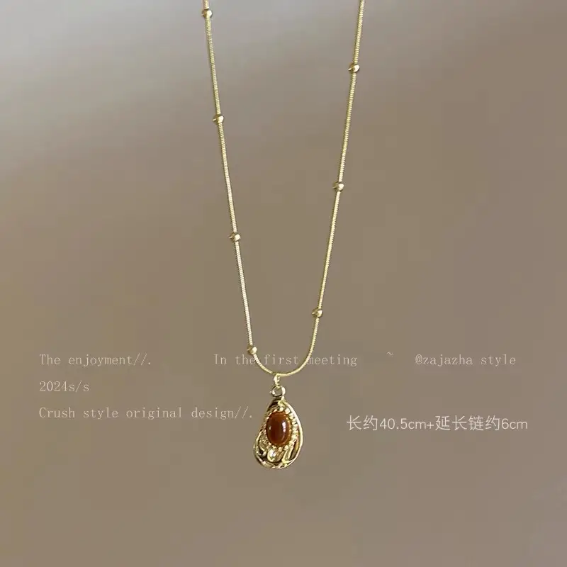 Maillard Tiger Eye Necklace for Women Autumn Winter - Image 2