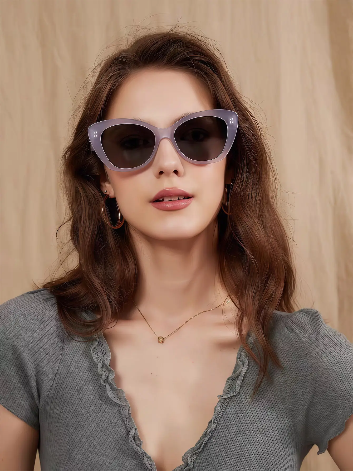 Women Black Cat's Eye Sunglasses Elegant Casual Fashion — feature 1