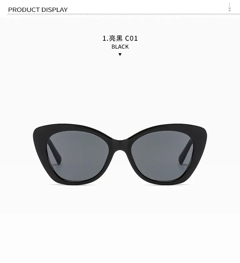 Women Black Cat's Eye Sunglasses Elegant Casual Fashion — feature 11