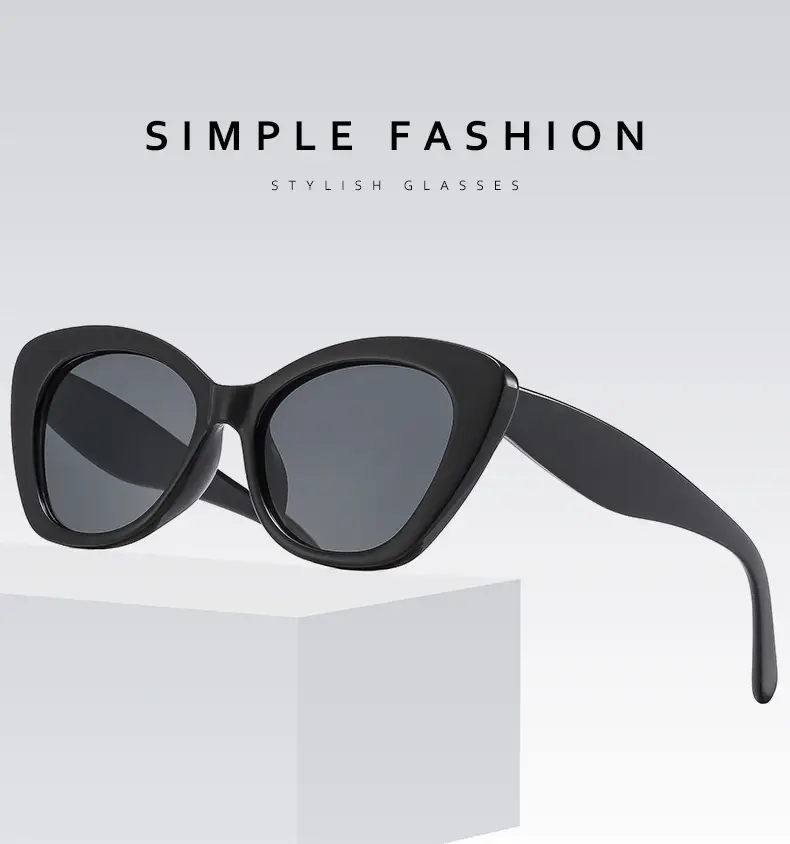 Women Black Cat's Eye Sunglasses Elegant Casual Fashion — feature 2