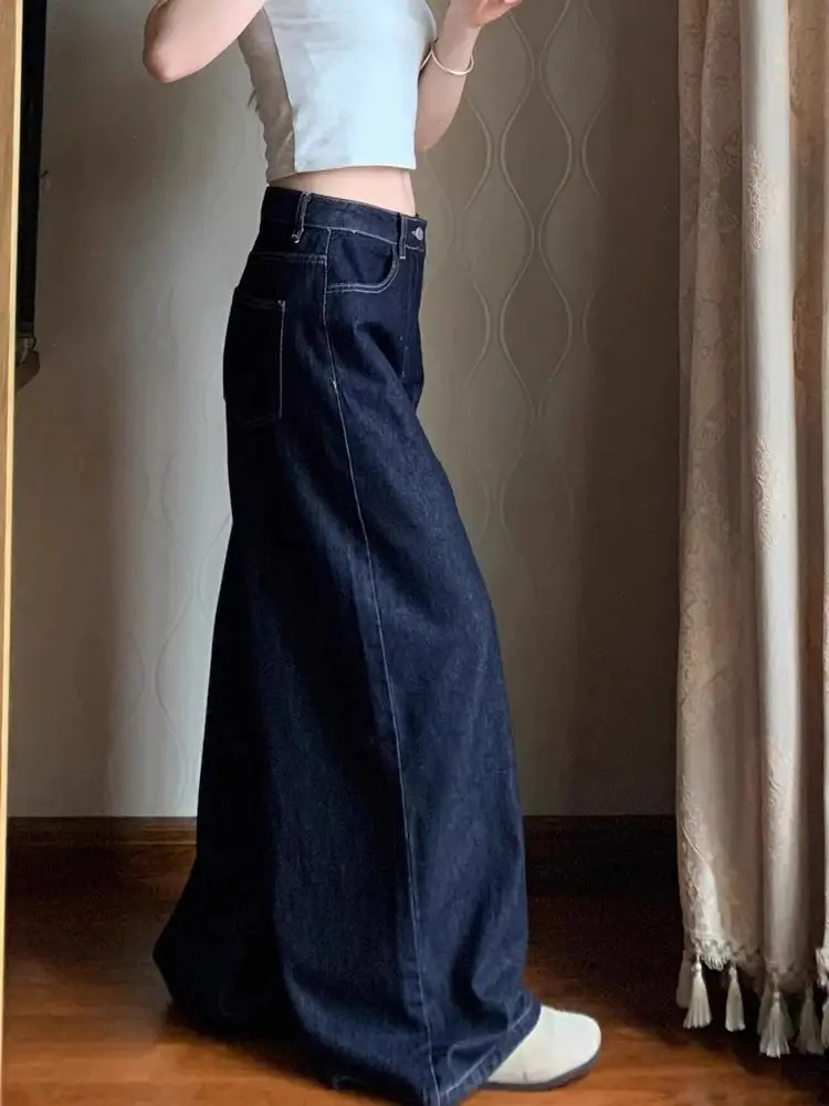 Dark Blue Loose Wide Leg Pants Plus Size 2024 — feature 6