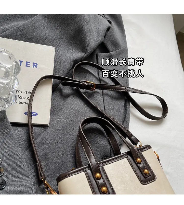 Women's Small Square Handbag with Pom Pom Detail — feature 3