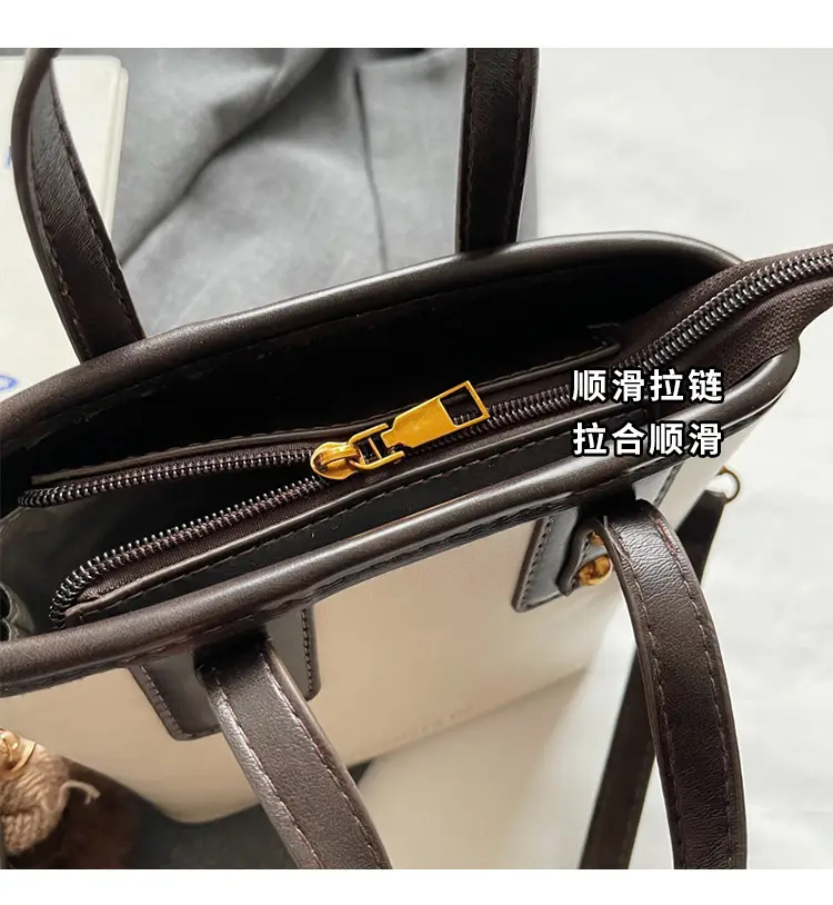 Women's Small Square Handbag with Pom Pom Detail — feature 5