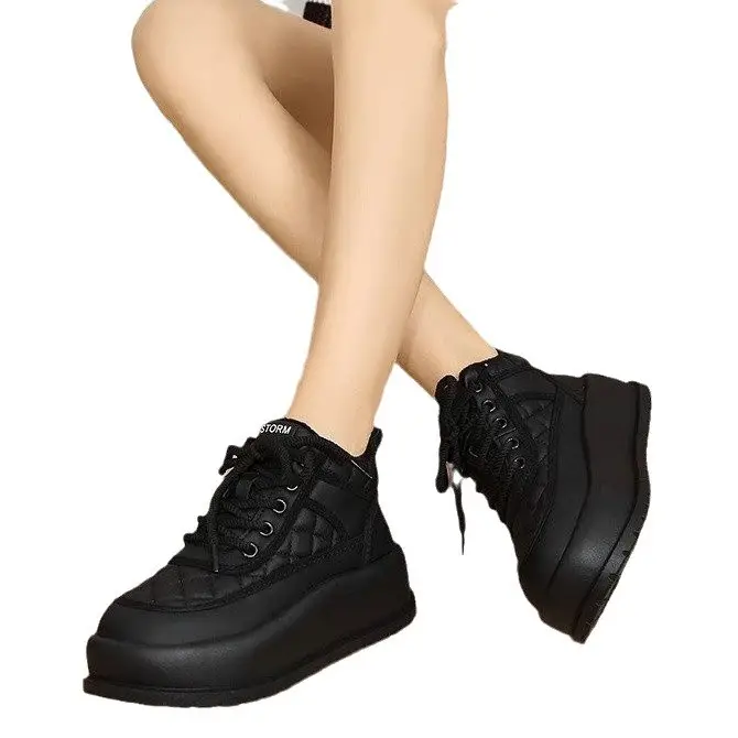 Women's Black Fleece Snow Boots 2024 Winter - Image 7