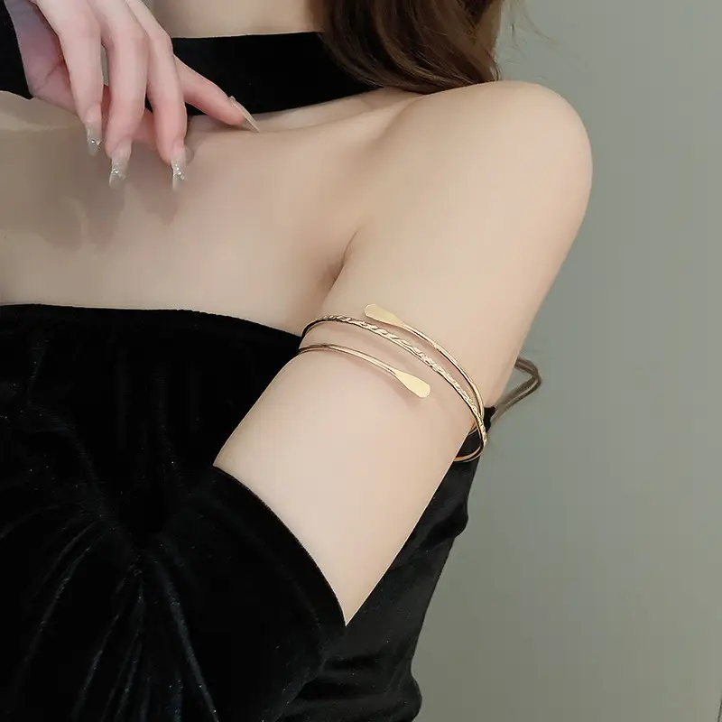 Cross-border European and American Open Arm Ring Bracelet Advanced Sense Niche Joker Bracelet Exaggerated Personality Fashion Jewelry Women Wholesale — feature 14