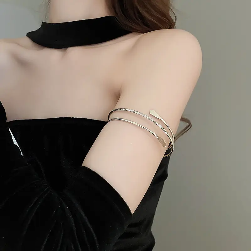 Cross-border European and American Open Arm Ring Bracelet Advanced Sense Niche Joker Bracelet Exaggerated Personality Fashion Jewelry Women Wholesale