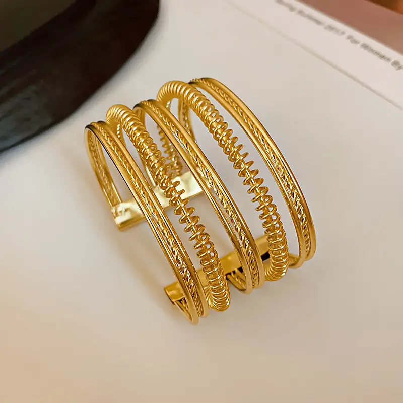 Cross-border European and American Open Arm Ring Bracelet Advanced Sense Niche Joker Bracelet Exaggerated Personality Fashion Jewelry Women Wholesale