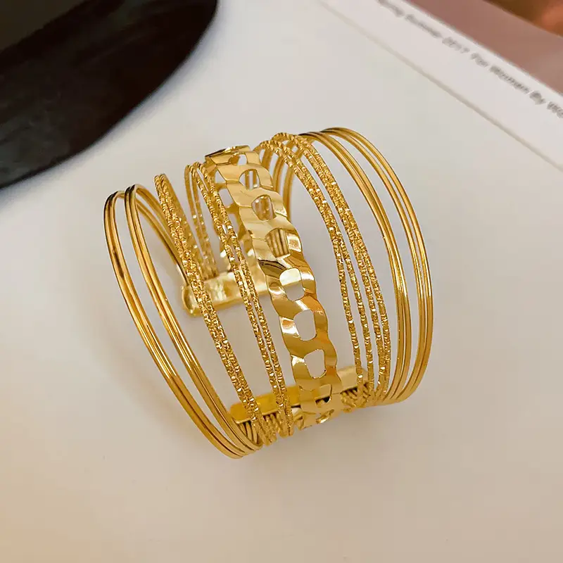 Cross-border European and American Open Arm Ring Bracelet Advanced Sense Niche Joker Bracelet Exaggerated Personality Fashion Jewelry Women Wholesale