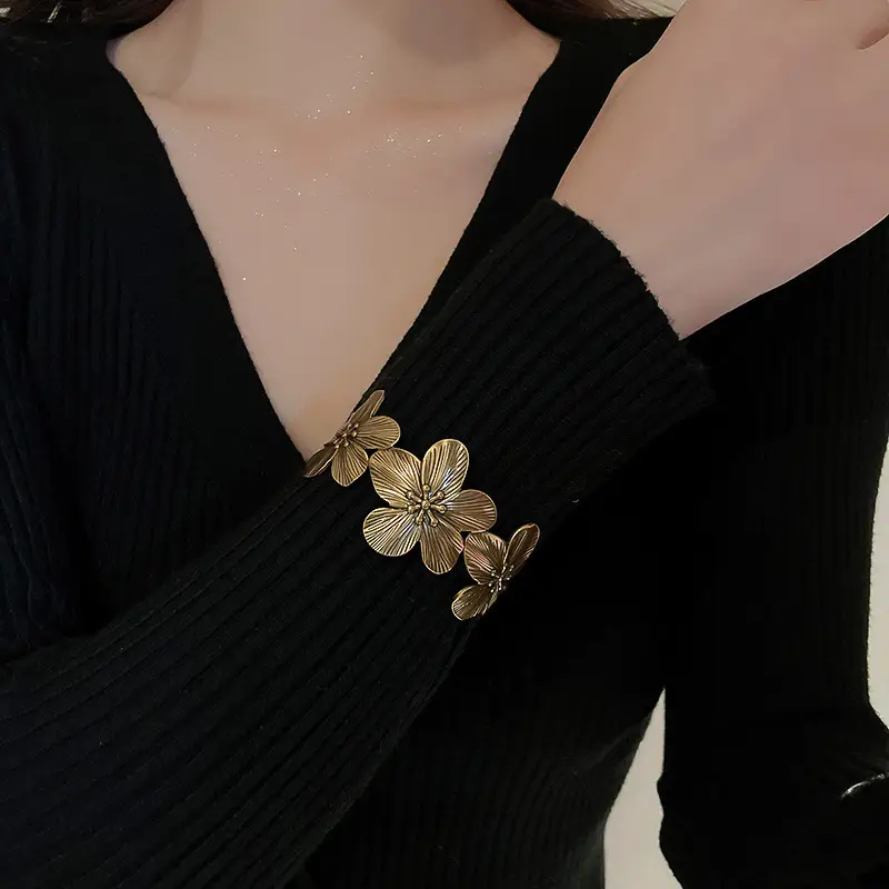 Cross-border European and American Open Arm Ring Bracelet Advanced Sense Niche Joker Bracelet Exaggerated Personality Fashion Jewelry Women Wholesale