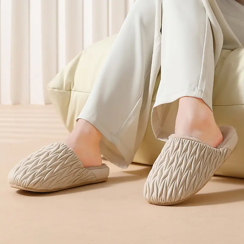 Stepping on excrement feeling cotton slippers women's winter 2024 new indoor home warm fleece-lined thick-soled non-slip cotton shoes men's winter - Image 11