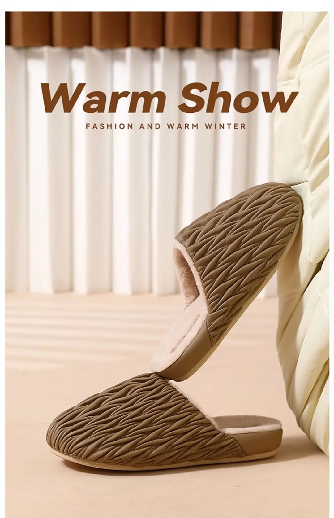 Stepping on excrement feeling cotton slippers women's winter 2024 new indoor home warm fleece-lined thick-soled non-slip cotton shoes men's winter — feature 12