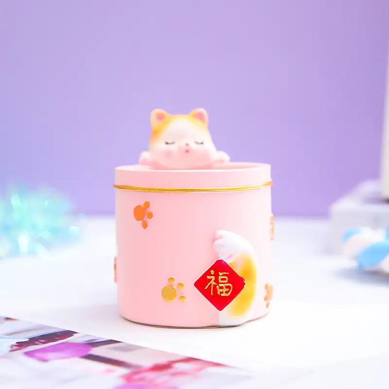 Fantasy Angel Castle Pen Holder with Heart Design