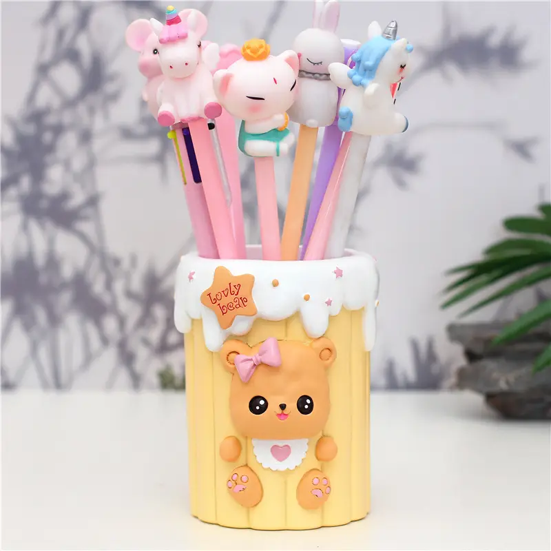 Fantasy Angel Castle Pen Holder with Heart Design