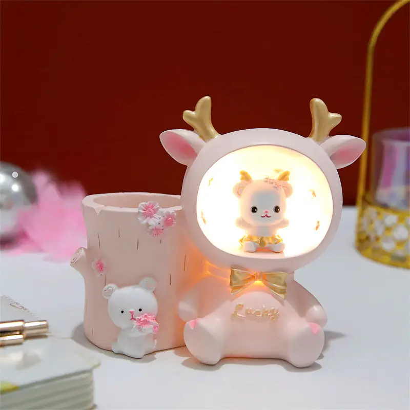 Fantasy Angel Castle Pen Holder with Heart Design