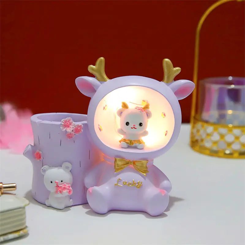 Fantasy Angel Castle Pen Holder with Heart Design