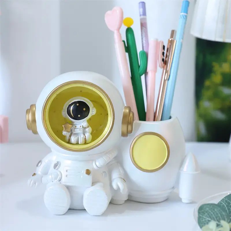 Fantasy Angel Castle Pen Holder with Heart Design