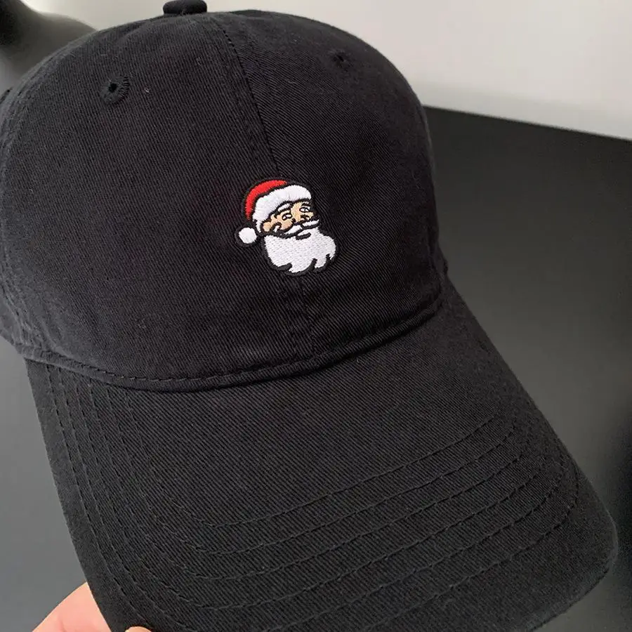 Christmas Eve Santa Embroidered Cap Men Women Black