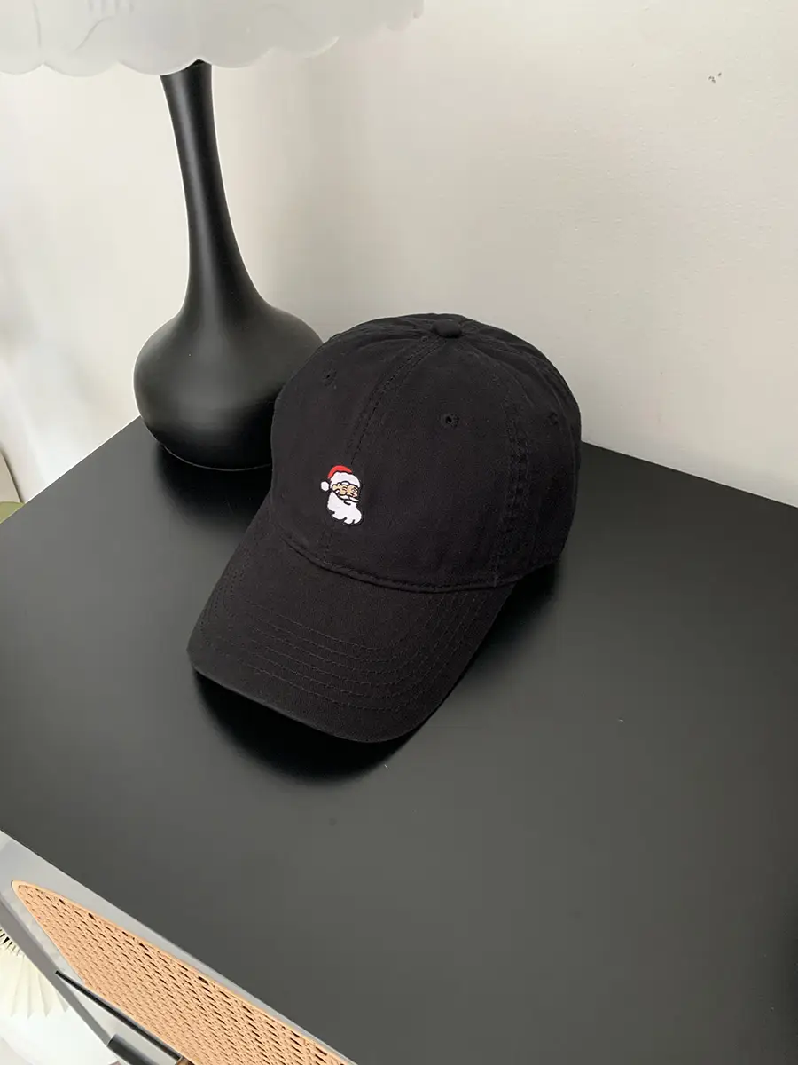 Christmas Eve Santa Embroidered Cap Men Women Black