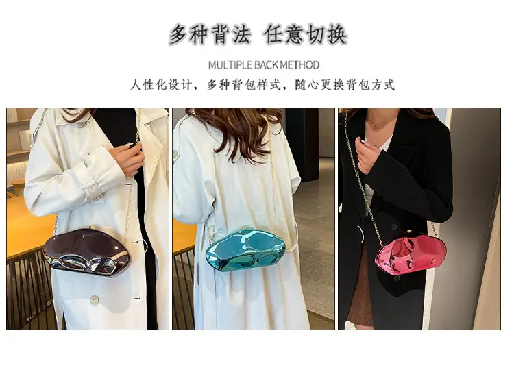 Gold Acrylic Stone Clutch Bag for Women — feature 11