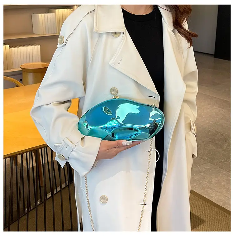Gold Acrylic Stone Clutch Bag for Women — feature 15