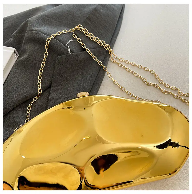 Gold Acrylic Stone Clutch Bag for Women — feature 19