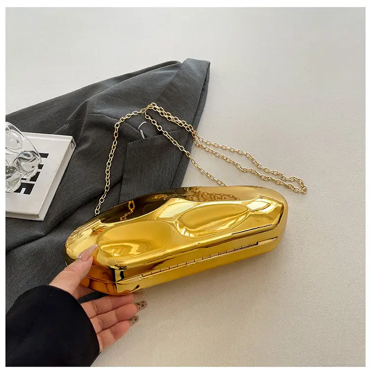Gold Acrylic Stone Clutch Bag for Women — feature 20