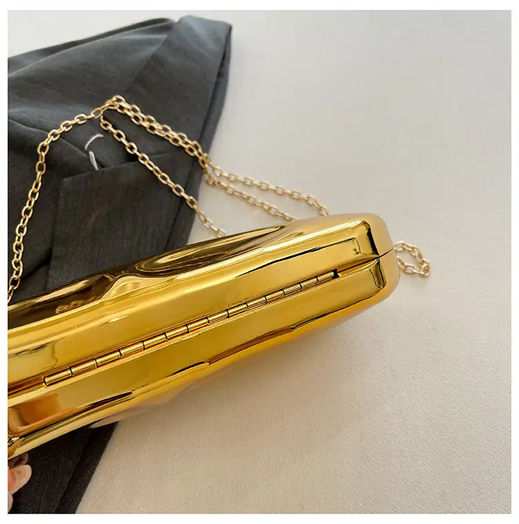 Gold Acrylic Stone Clutch Bag for Women — feature 21