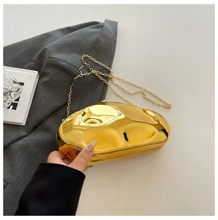 Gold Acrylic Stone Clutch Bag for Women — feature 22