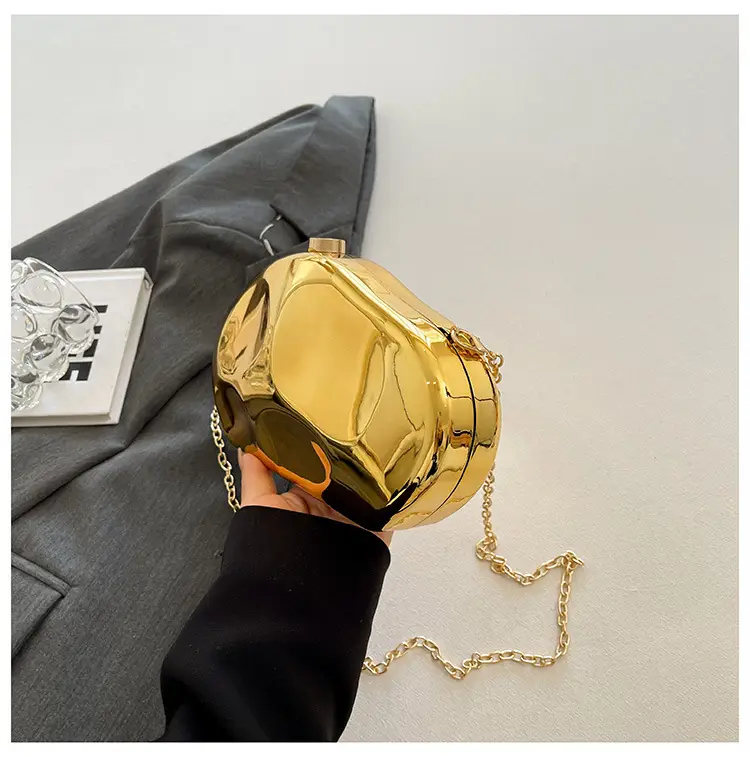 Gold Acrylic Stone Clutch Bag for Women — feature 23