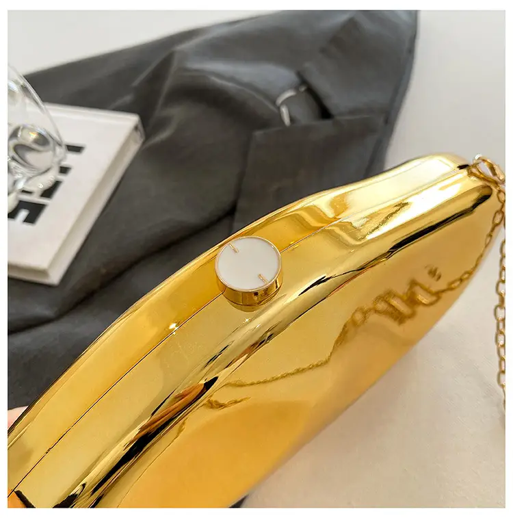 Gold Acrylic Stone Clutch Bag for Women — feature 24