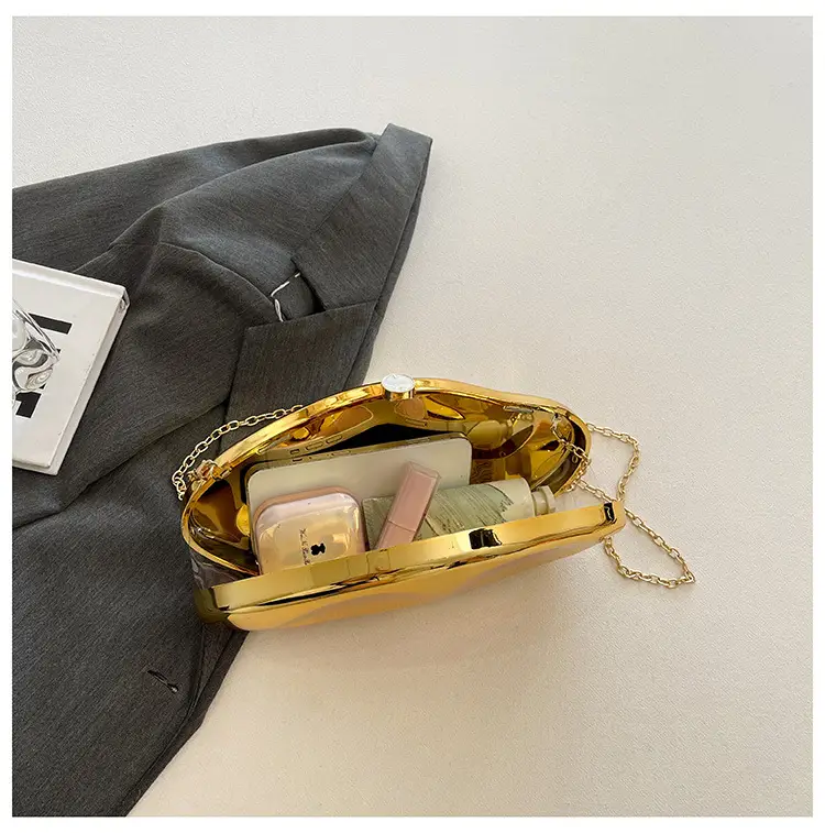 Gold Acrylic Stone Clutch Bag for Women — feature 26